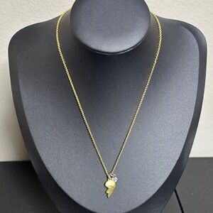 Juicy Couture Half Broken Heart Necklace Gold Tone Metal Chain​